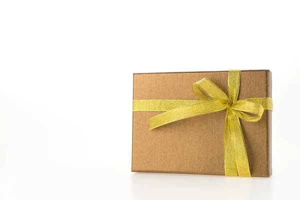 Christmas gold gift box Stock Photo