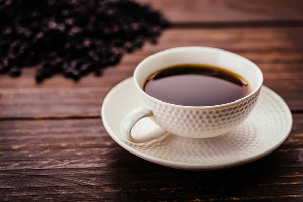 Tasse à café et haricots — Photo