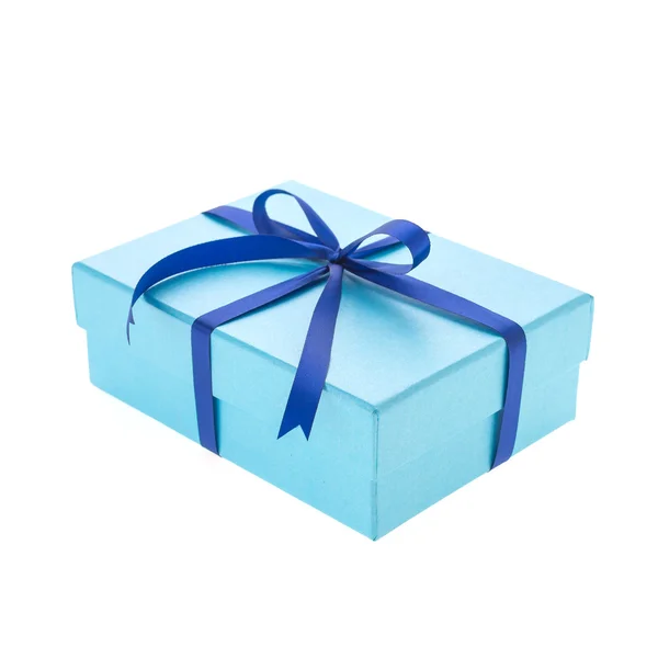 Blue gift box — Stock Photo, Image