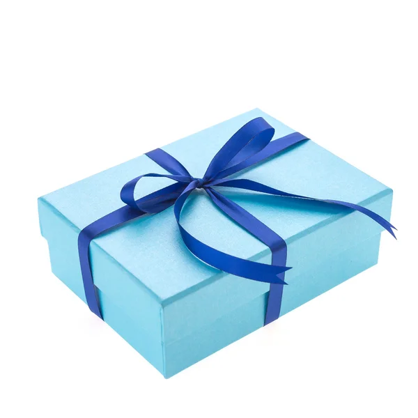 Blue gift box — Stock Photo, Image