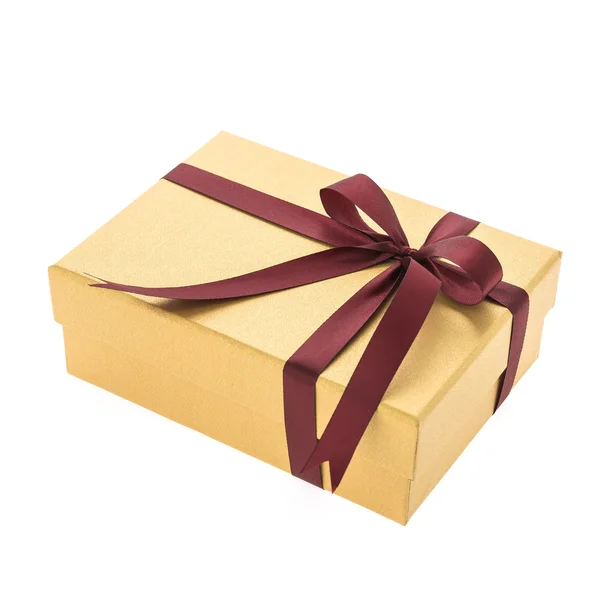 Gold gift box — Stock Photo, Image