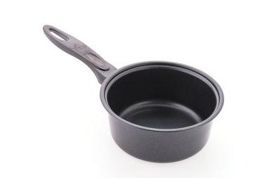 Beyaz arka plan üzerinde izole demir tencere