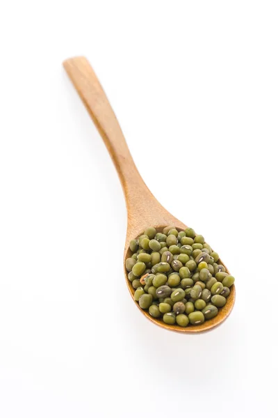 Green mung beans isolated on white background — Stock Photo, Image