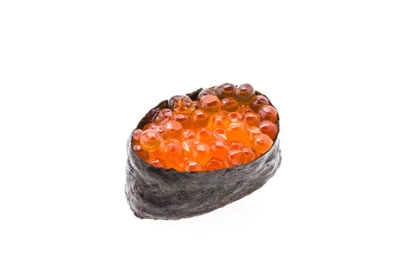 Zalm eieren sushi geïsoleerd op wit — Stockfoto