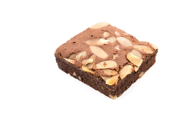 Brownie isolato su bianco — Foto Stock