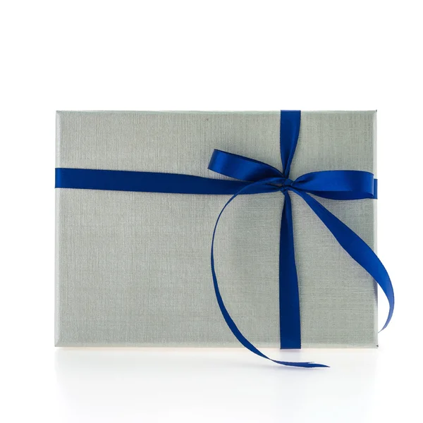 Silver gift box — Stock Photo, Image