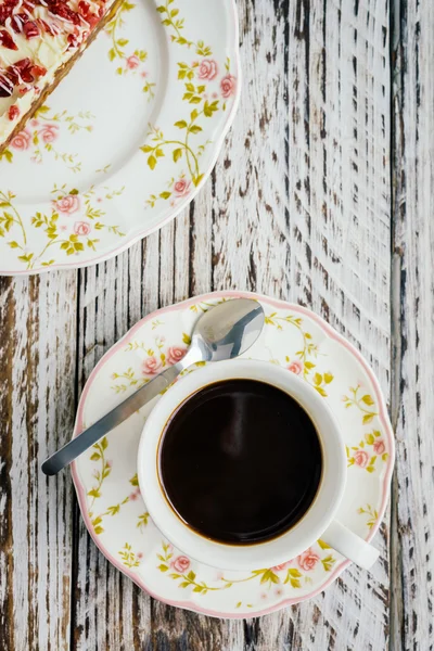 Cranberry cake en koffie — Stockfoto