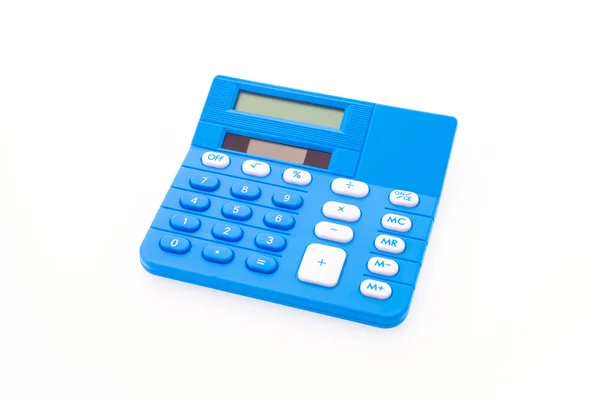 Синий канцелярский калькулятор — стоковое фото