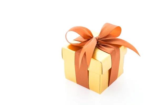 Goldene Geschenkbox — Stockfoto