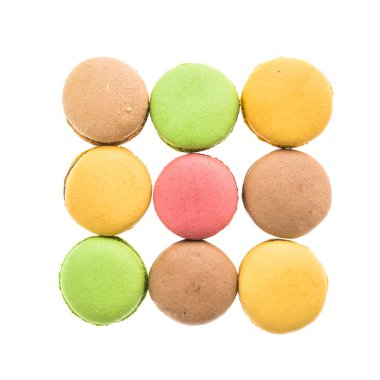 Renkli Fransız kurabiyeleri.