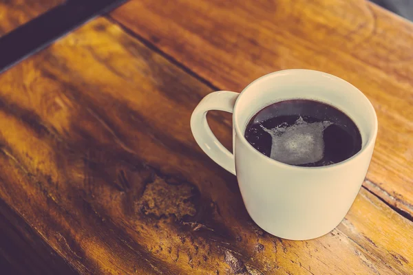 Black coffee in white cup — Stock Photo, Image