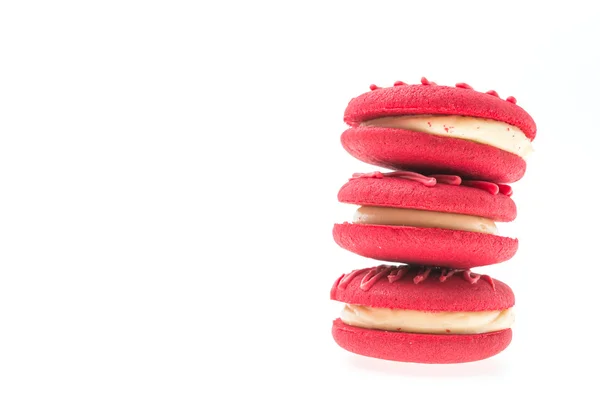 Rood fluweel bitterkoekjes — Stockfoto