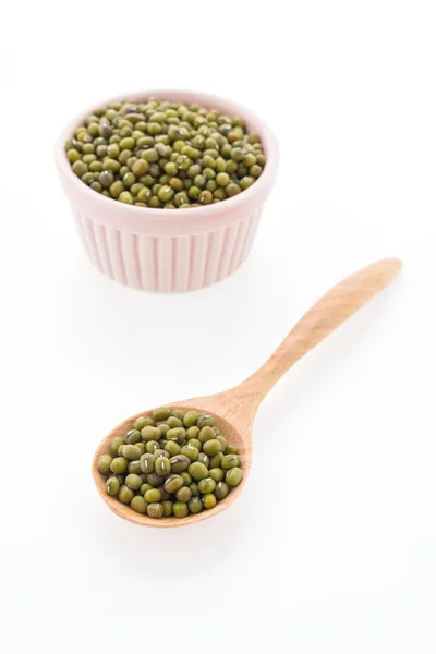 Green mung beans isolated on white background — Stock Photo, Image