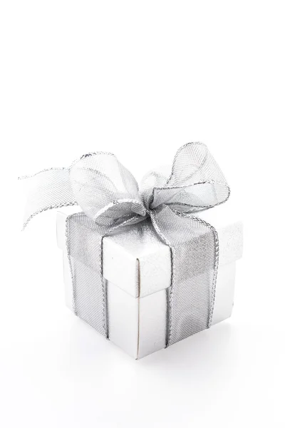 Caja regalo de plata — Foto de Stock