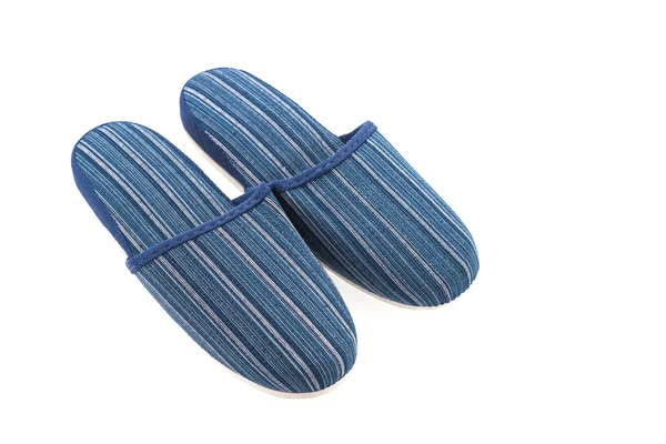Blue home slippers — Stock Photo, Image
