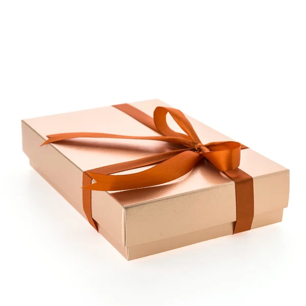 Gold gift box Royalty Free Stock Photos