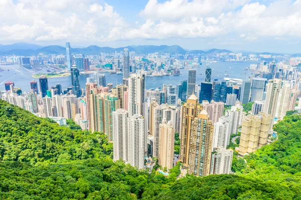 Hong kong-augusti 8: scen av victoria harbour på augusti 8, — Stockfoto