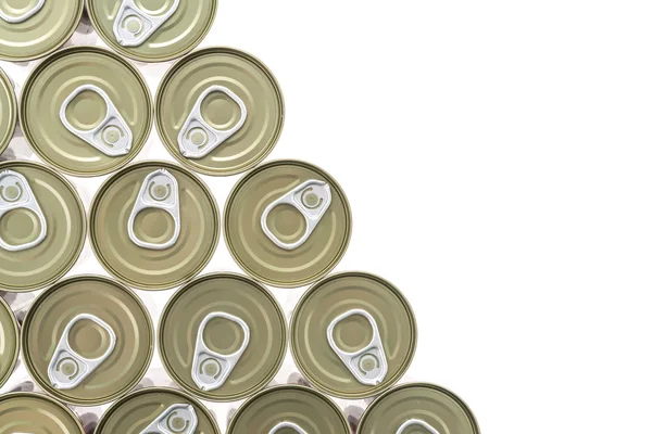 Top of view latas de alumínio — Fotografia de Stock