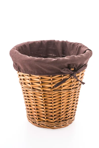 Wood basket isolated on white background — Stock Photo, Image