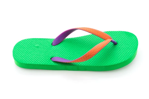 Gröna flip flop isolerad på vit bakgrund — Stock fotografie