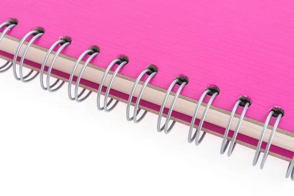 Livro de notas rosa isolado no fundo branco — Fotografia de Stock
