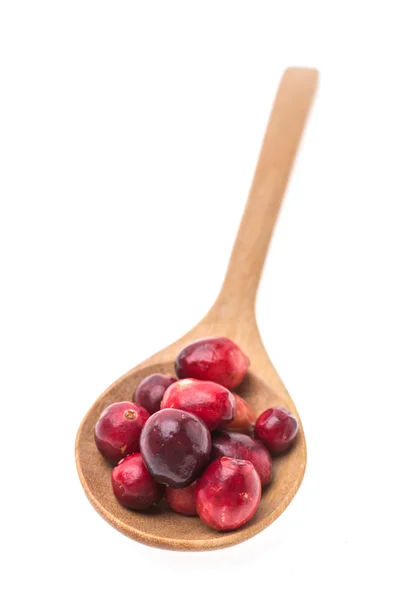 Preiselbeeren im Kochlöffel — Stockfoto