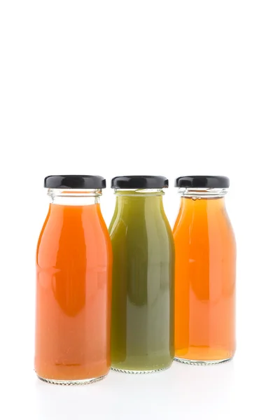 Diverse juice flaskor — Stockfoto