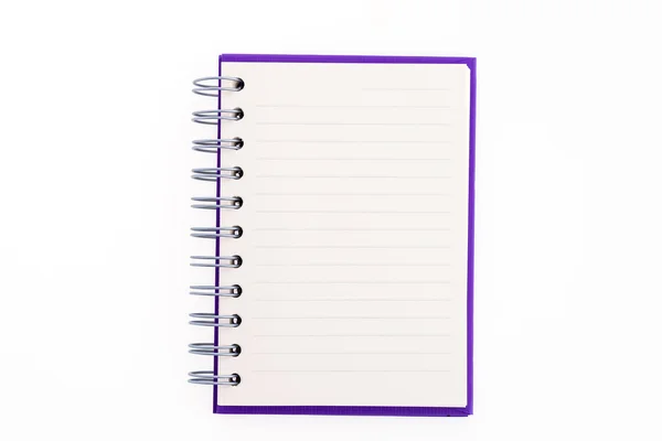 Пустой фиолетовый блокнот — стоковое фото