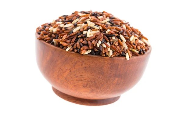 Brown rice in bowl — Stock Photo, Image