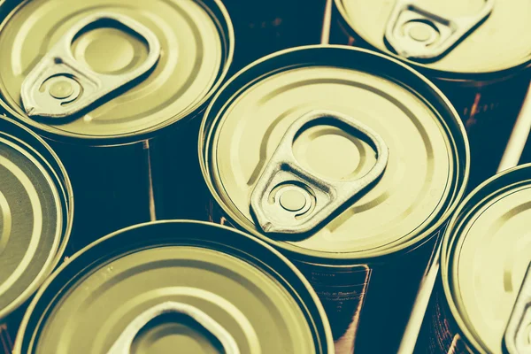 Top of aluminum cans — Stock Photo, Image