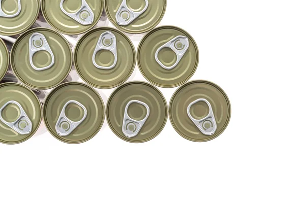 Top of aluminum cans — Stock Photo, Image