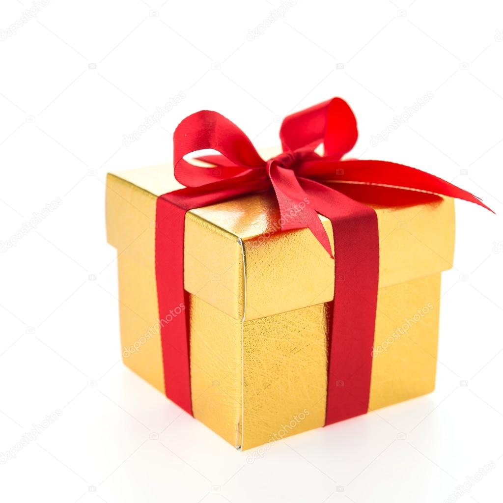 Christmas gold gift box