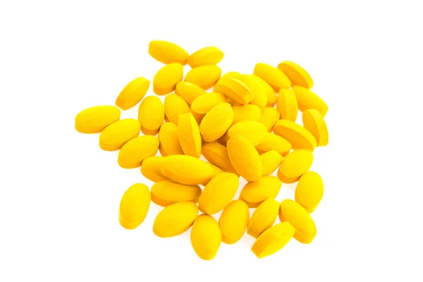 Yellow pill tablets — Stock Photo, Image