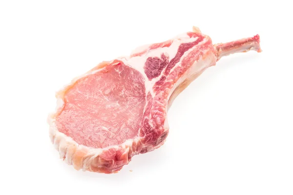 原料肉猪肉上白色孤立 — 图库照片