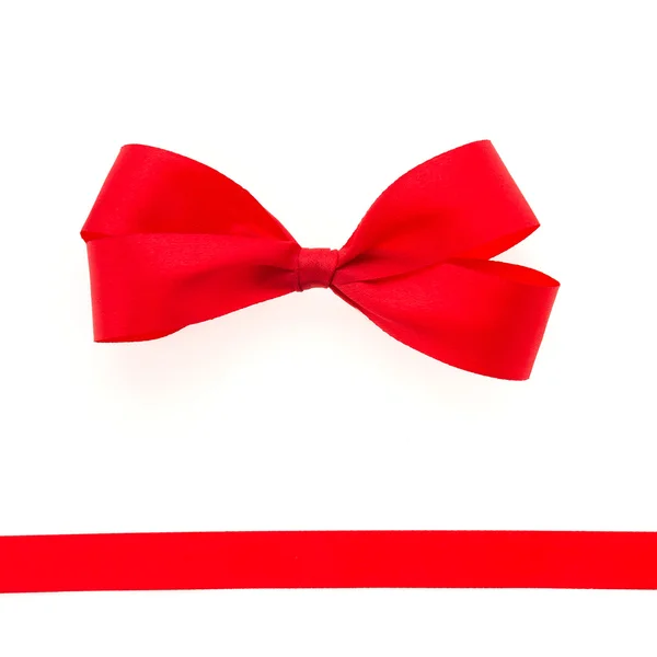 Red ribbon and bow — Stock Photo, Image