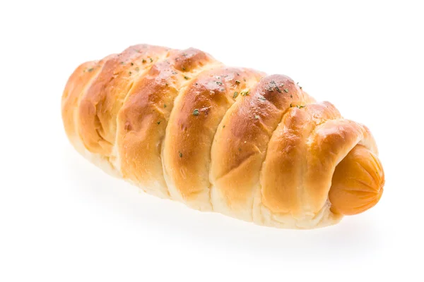 Korv i bröd bun — Stockfoto