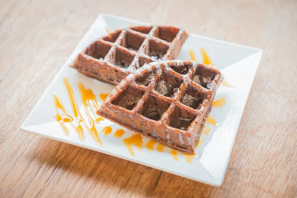 Waffle de chocolate — Fotografia de Stock