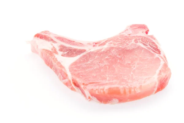 Carne crua de porco isolada sobre branco — Fotografia de Stock