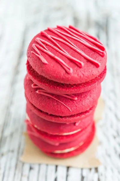 Macaron velours rouge — Photo