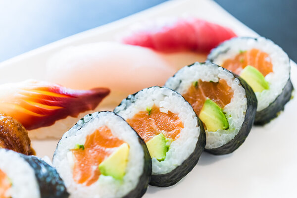 Delicious japanese sushi rolls