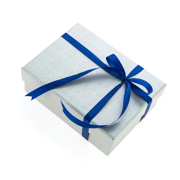 Silver gift box — Stock Photo, Image