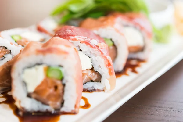 Losos sushi rolky — Stock fotografie