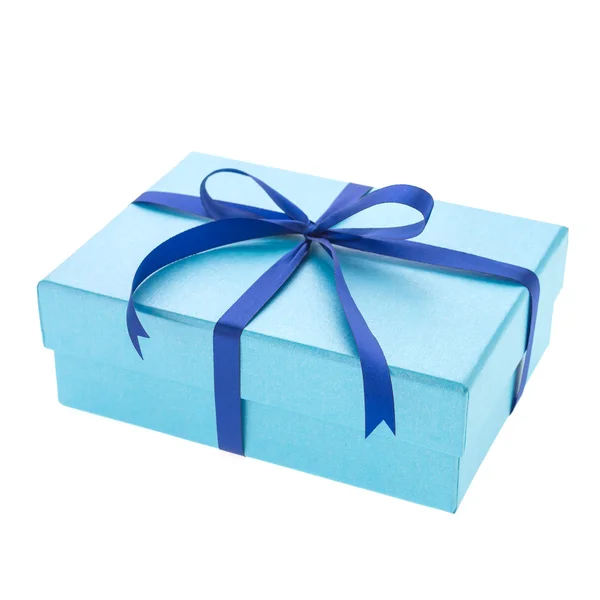 Blue gift box — Stock Photo, Image