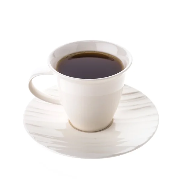 Черная кофейня в белой чашке — стоковое фото