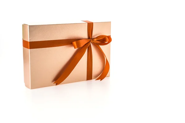 Christmas gold gift box Stock Picture