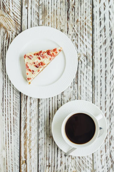 Tarta de arándano y taza de café — Foto de Stock