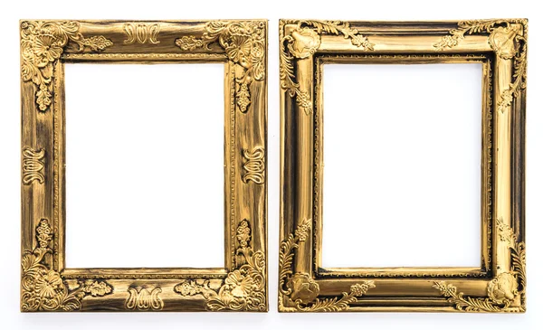 Gouden frames op witte achtergrond — Stockfoto