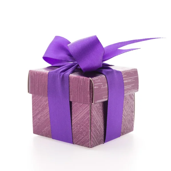 Scatola regalo viola — Foto Stock