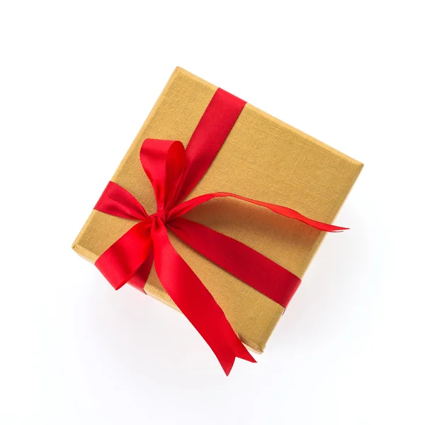 Noel altın hediye kutusu — Stok fotoğraf