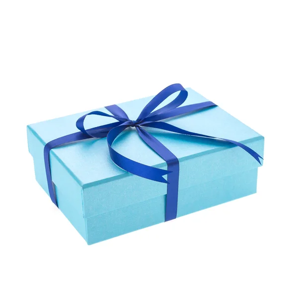 Caja de regalo azul —  Fotos de Stock